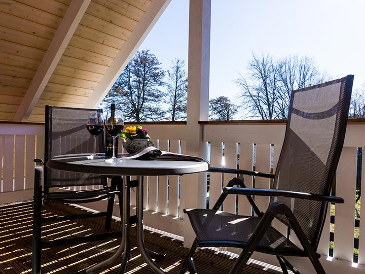 Ferienhaus Balkon